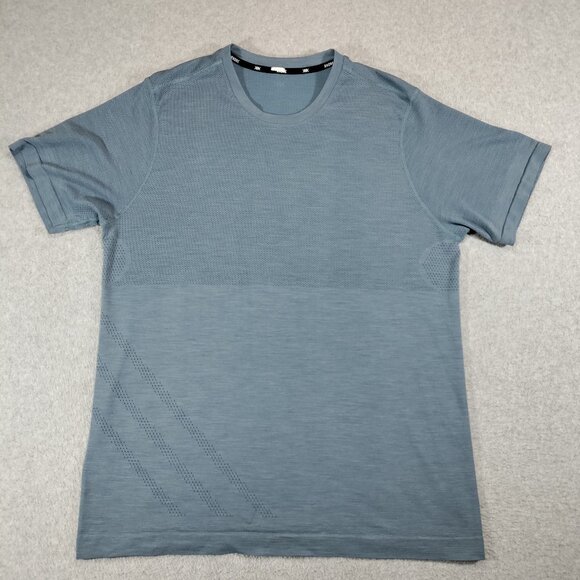 Rhone Shirt Men Large Blue Reign Tech Tee Perforated Venting Stretch Nylon Blend - Picture 1 of 4